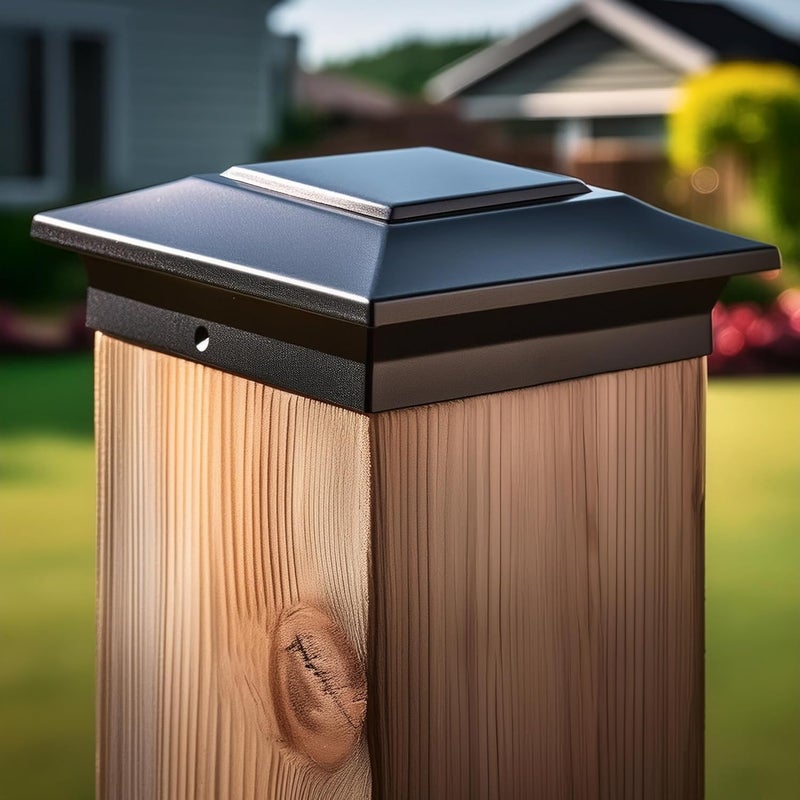 Classy Caps NSX66B 6x6 Aluminum Post Cap - Black fits 5"x5", 5.5"X5.5" & 6"X6", Heavy Duty Cast Aluminum, Ideal for Fence, Deck or Posts - Image 2